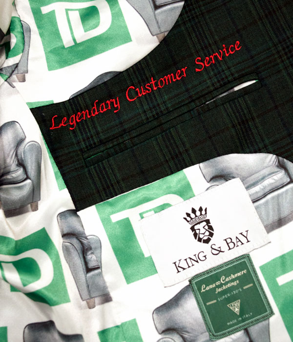 Custom Linings, King & Bay Custom Mens Clothing