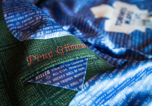 Custom Jacket Lining for Doug Gilmour