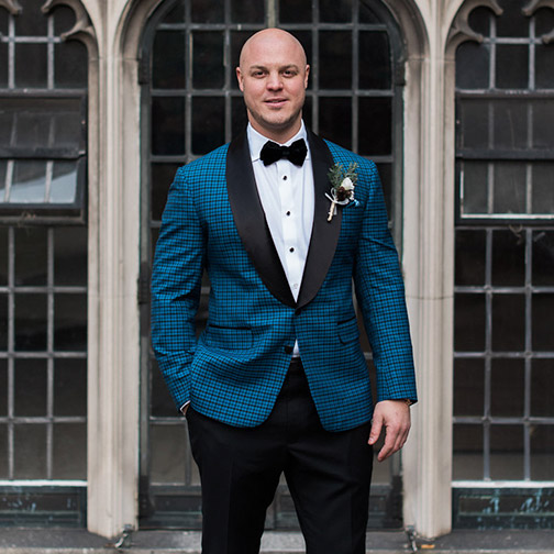 Jason Pottinger in a Custom Wedding Suit from King & Bay